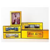 Lot of 5 Rail King Train Engine & Cars NIB