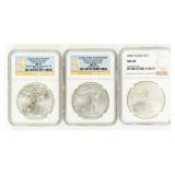 Coin (3)  American Silver Eagles NGC MS70