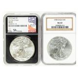 Coin (2)  American Silver Eagles NGC Graded