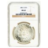 Coin 1881-O  Morgan Silver Dollar NGC MS62