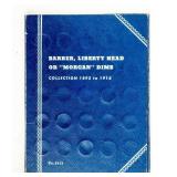 Coin Partial Barber Dime Collection in Binder