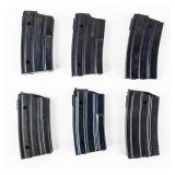 Lot Of 6 Ruger Mini 14 20 Round Magazines Black
