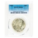 Coin 1943 Walking Liberty Half Dollar PCGS MS64