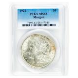Coin 1921 Morgan Silver Dollar PCGS MS63