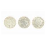 Coin (3)  Peace Silver Dollars 26-D, 27-D & 1934