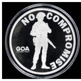 Coin .999 Fine Silver GOA 'No Compromise' 1 Toz