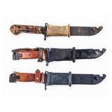 Group Of 3 Polish AK47 Bayonets With Scabbard