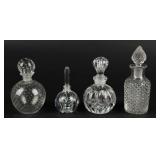 Lot of 4 Colorless Glass Perfume Bottles