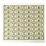 Coin Uncut Sheet 2013 Federal Reserve $2 Notes