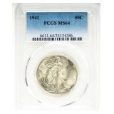 Coin 1941 Walking Liberty Half Dollar PCGS MS64