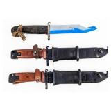 Set Of 3 Polish AKM Bayonets Complete W/ Scabbard