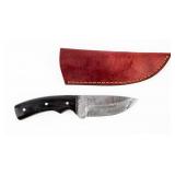 Knife Damascus Black Handle Stubby Knife Damascus Black Handle Stubby