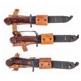 Lot Of 3 Polish Ak Variant Bayonets With Scabbard