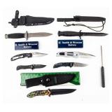 Knife Lot Of 8 Tactical Fixed & Folding Knives
