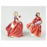 Vintage Lot of 2 Royal Doulton Figurines in Red