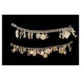 Jewelry Lot of 2 Sterling Silver Charm Bracelets