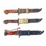 Bundle Of 3 Polish AK Variant Bayonets Plus Scabba