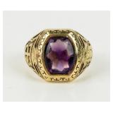 Jewelry 14k Yellow Gold Purple Amethyst Class Ring