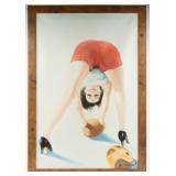 Artwork "Pin-Up Throwing the Ball" Sabine KSigned