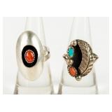 Jewelry Lot of 2 Sterling Silver Rings
