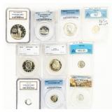 Coin (10) Certified & Graded Silver Coinage