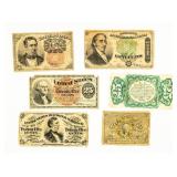Coin (6) Assorted U.S. Fractional Currency