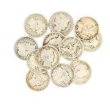 Coin (12) Barber Half Dollars 1800