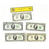 Coin (9) Early United States $10 FDR Notes