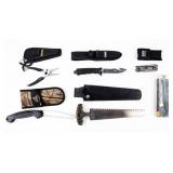 Knife Mixed Lot Of Camping Utensils & Saws
