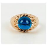 Jewelry 18kt Yellow Gold Blue Stone Ring