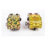 Lot Of 2 Marx Tin Litho Wind-up No. 3 Tanks