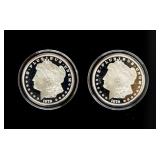 Coin 2 Silver .999 Fine Rounds Morgan Dollar Type