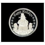 Coin .999 Fine Silver Happy Holidays Round