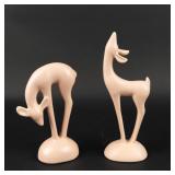 Vintage MCM Pair of Ceramic Deer by Roselane