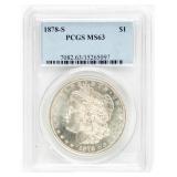 Coin 1878-S Morgan Silver Dollar PCGS MS63