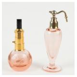 VTG Pair of Pink Glass Perfume Bottles