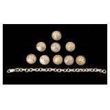 Jewelry Mixed Lot SS Bracelet & Button Covers