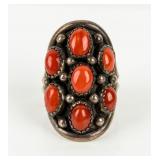 Jewelry Sterling Silver Coral Cluster Ring