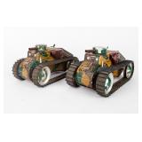Lot Of 2 Marx Tin Litho Wind-up E12 Tanks
