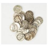 Coin 33 United States Mercury Dimes VG to XF