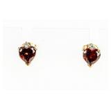 Jewelry 14kt Yellow Gold Garnet Stud Earrings