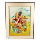 Art VTG "Footprints in Blood" by D. BelindoSigned