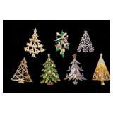 Jewelry Lot Signed Costume Christmas Brooches