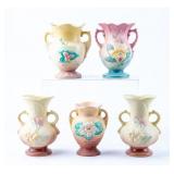 Artwork Vintage Lot of 5 Hull Art Vases