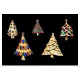 Jewelry Lot Signed Costume Christmas Brooches