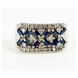 Jewelry 14kt White Gold Sapphire & Diamond Ring