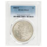 Coin 1884-O  Morgan Silver Dollar PCGS MS63