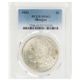 Coin 1921  Morgan Silver Dollar PCGS MS63