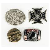 Vintage Belt Buckles POW, Surfer Cross & More