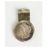 Coin 1882 Morgan Silver Dollar W/ Sterling $ Clip